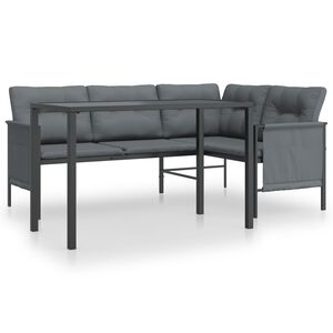 vidaXL طقم سفرة حديقة 2ق أنثراسيت فولاذ