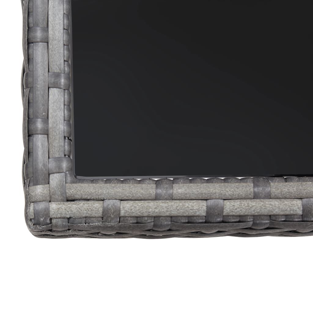 vidaXL طاولة حديقة لون رمادي 80×80×74 سم بولي روطان