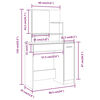 VidaXL طقم طاولة تسريحة سونوما أوك 136x35x86.5 سم