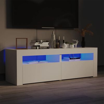 vidaXL خزانة تلفزيون مع أضواء ليد أبيض 120×35×40 سم