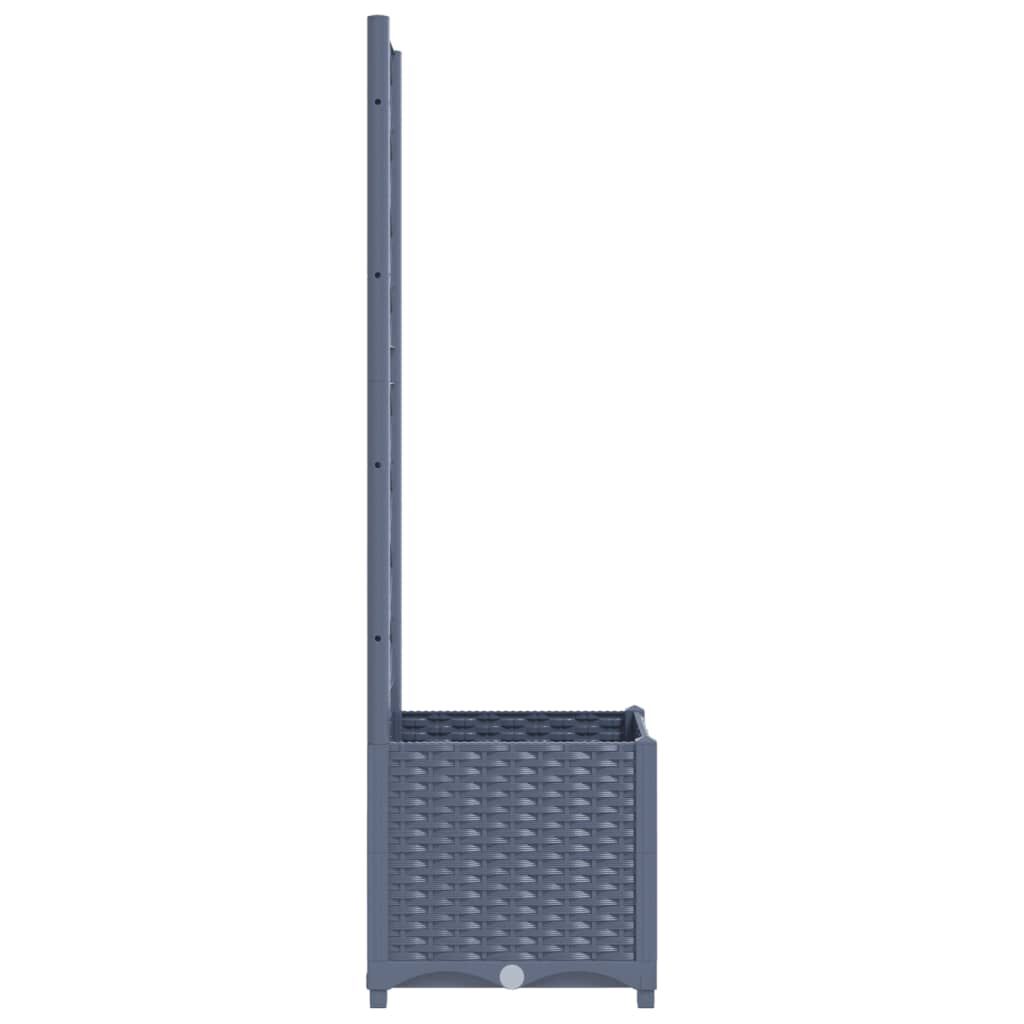 vidaXL حوض حديقة مع تعريشة أزرق رمادي 40×40×136 سم PP