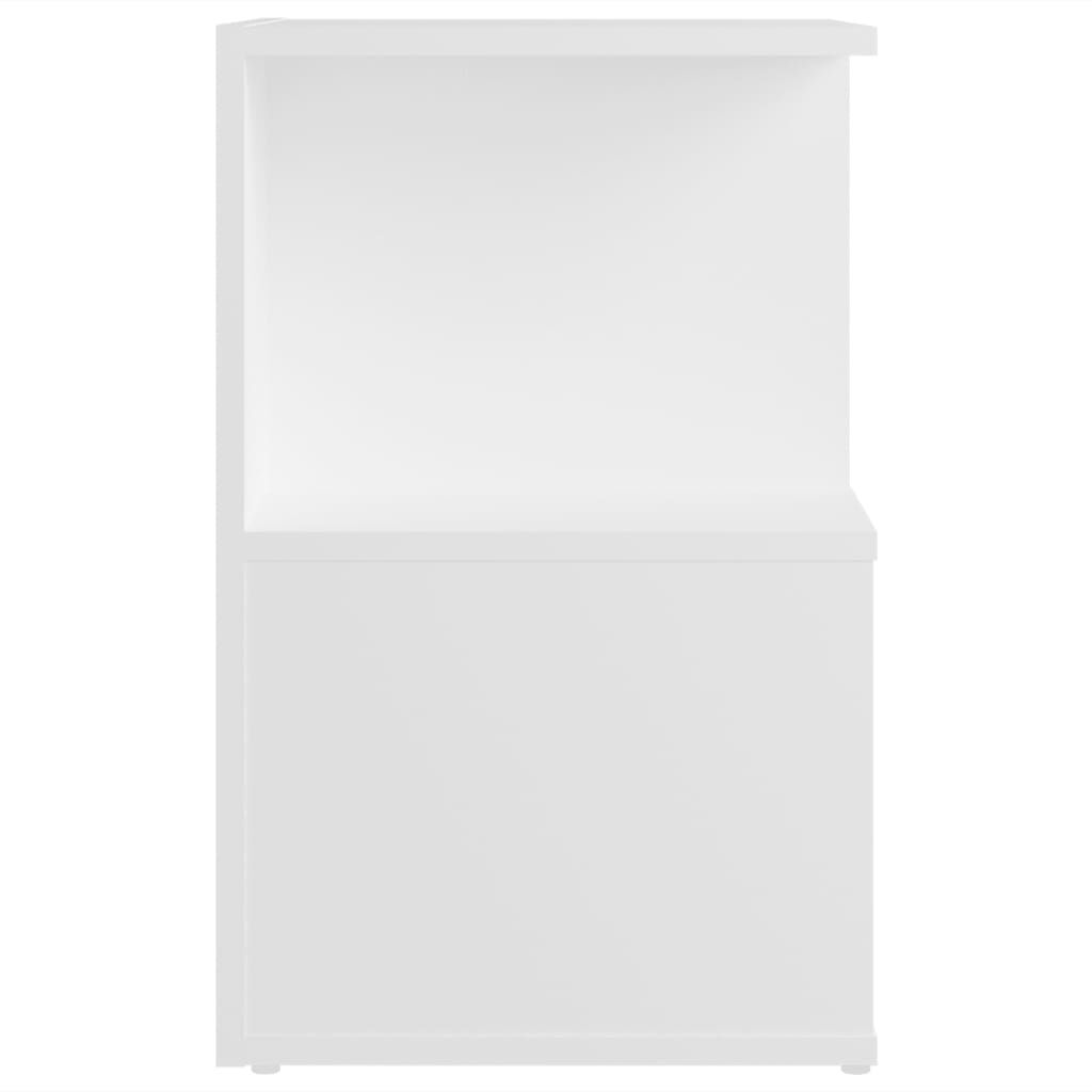 vidaXL خزانات جانب السرير 2 ق لون أبيض 35×35×55 سم خشب صناعي