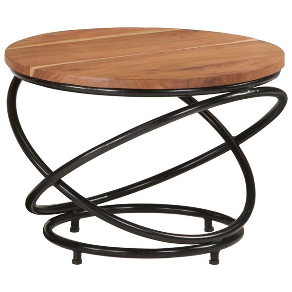 طاولة قهوة VidaXL قطر 55x40 سم من الخشب الصلب أكاسيا