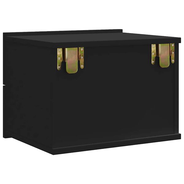 vidaXL خزانة جانب السرير لون أسود 40×30×30 سم خشب صناعي