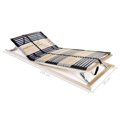 vidaXL قاعدة سرير شرائحية مع 42 شريحة خشبية و 7 مناطق 80×200 سم