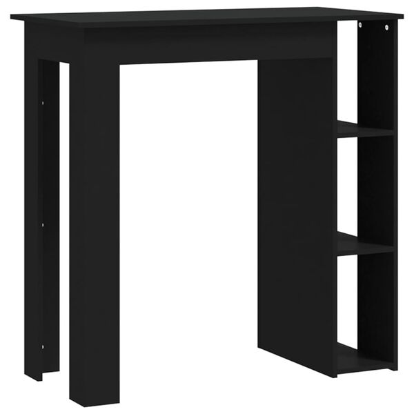vidaXL طاولة بار ورف 103,5x50x102 سم خشب صناعي أسود