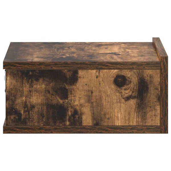 vidaXL مناضد سرير عائمة 2 ق أوك دخاني 40×30×15 سم خشب صناعي