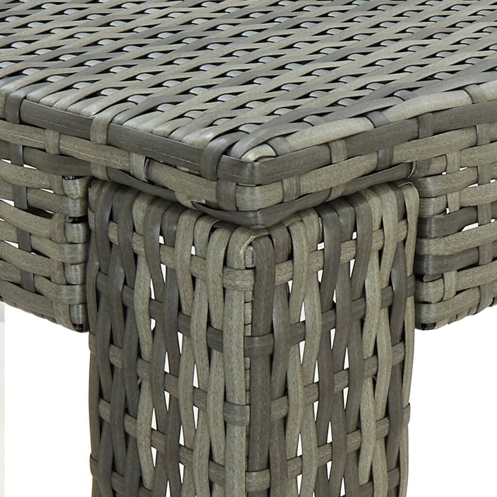 vidaXL طاولة بار للحديقة رمادي 100×60.5×110.5 سم بولي روطان