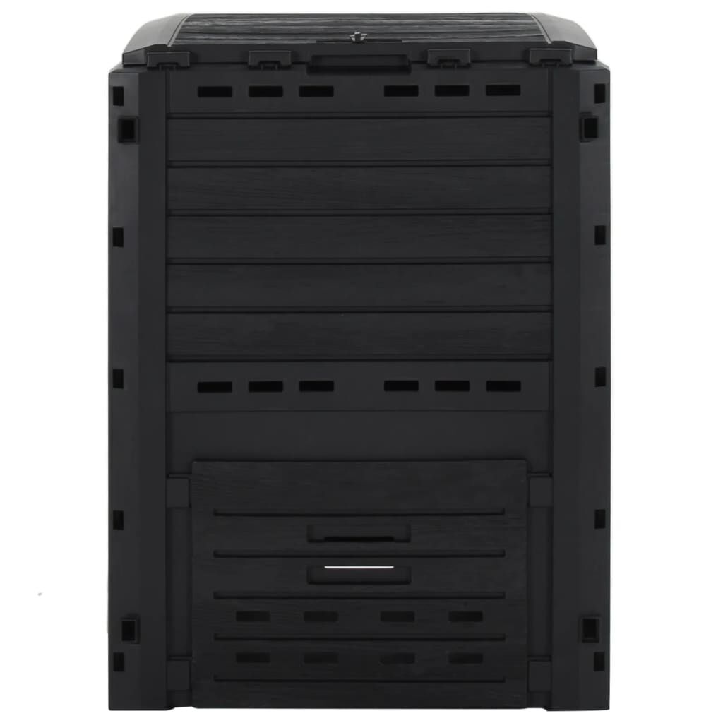 vidaXL صندوق حديقة كمبوستر أسود 280 لتر بولي بروبلين