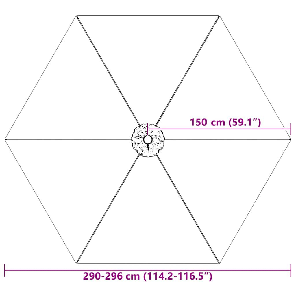 vidaXL قماش بديل للمظلة الشمسية الخارجية رمادي بني 300 سم