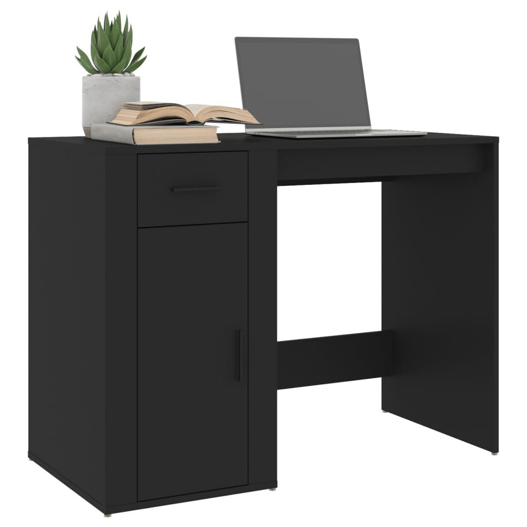 vidaXL مكتب أسود 75x49x100 سم خشب صناعي