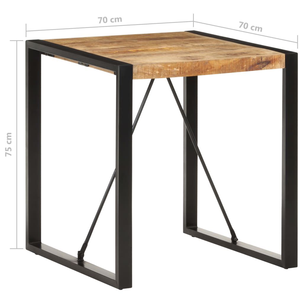 vidaXL طاولة سفرة 70×70×75 سم خشب مانجو خشن وصلب