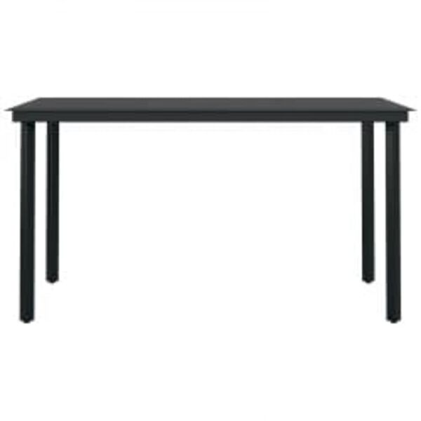 vidaXL عدد 5 قطع طقم سفرة حديقة مع وسائد أسود