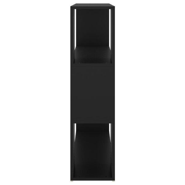 vidaXL مقسم غرفة وخزانة كتب لون أسود 100×24×94 سم خشب صناعي