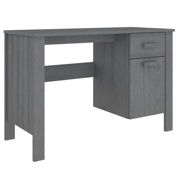 vidaXL مكتب رمادي داكن 113×50×75 سم خشب صنوبر صلب
