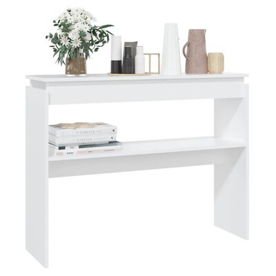 vidaXL طاولة كونسول أبيض 102×30×80 سم خشب صناعي