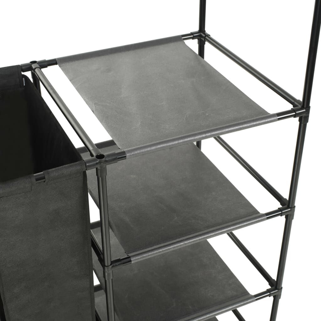 حامل ملابس فولاذ وقماش غير منسوج 158x44x87 سم أسود vidaXL