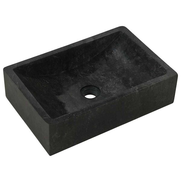 vidaXL حوض 45×30×12 سم رخام أسود