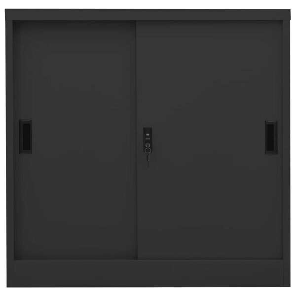 vidaXL خزانة مكتب مع باب منزلق أنثراسيت 90×40×90 سم فولاذ