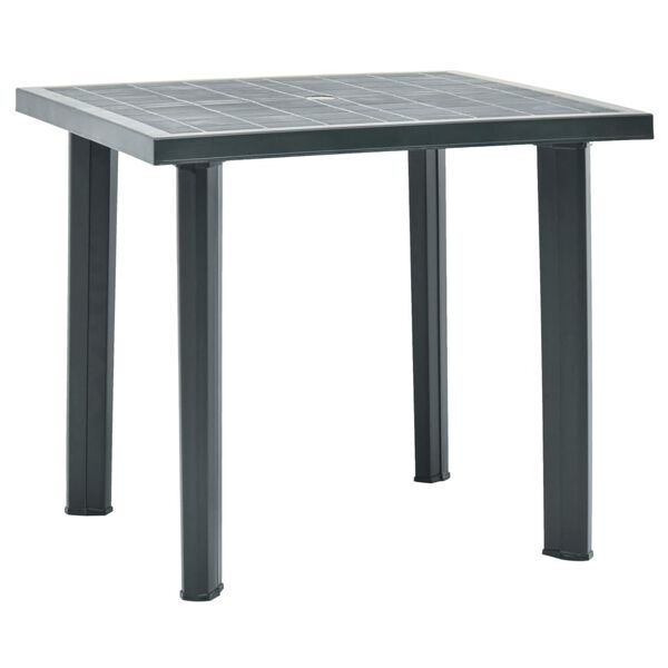 vidaXL طاولة حديقة أخضر 80×75×72 سم بلاستيك