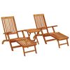 كراسي استرخاء vidaXL Outdoor مع مساند للقدمين وطاولة خشب سنط صلب
