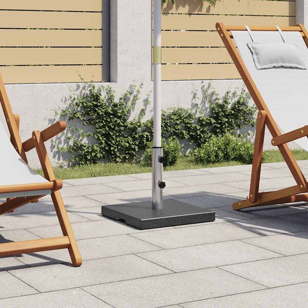 vidaXL قاعدة مظلة شمسية مربعة جرانيت أسود 20 كغم