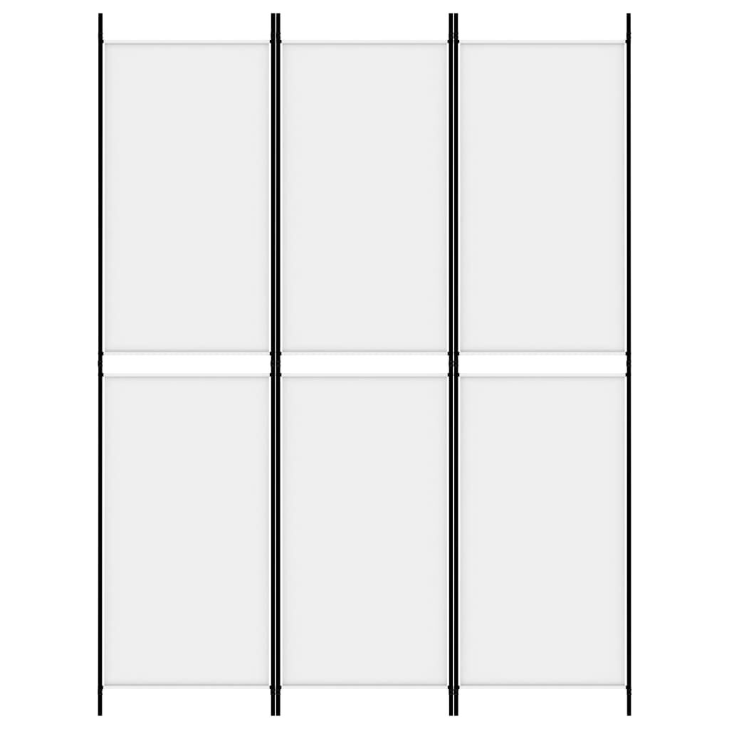 vidaXL مقسم غرفة 3-ألواح أبيض 150×200 سم قماش