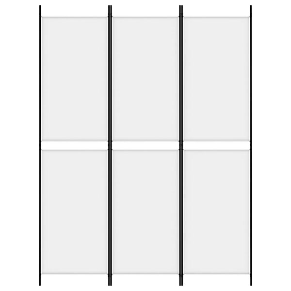 vidaXL مقسم غرفة 3-ألواح أبيض 150×200 سم قماش