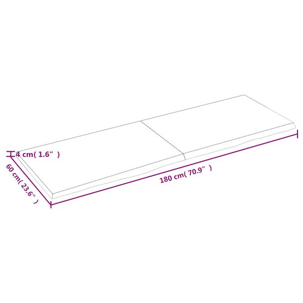 vidaXL رف حائط لون بني فاتح 180*60*(2-4) سم خشب بلوط صلب معالج