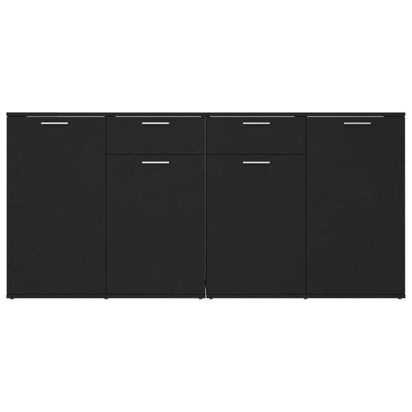 vidaXL خزانة جانبية أسود 160×36×75 سم خشب صناعي