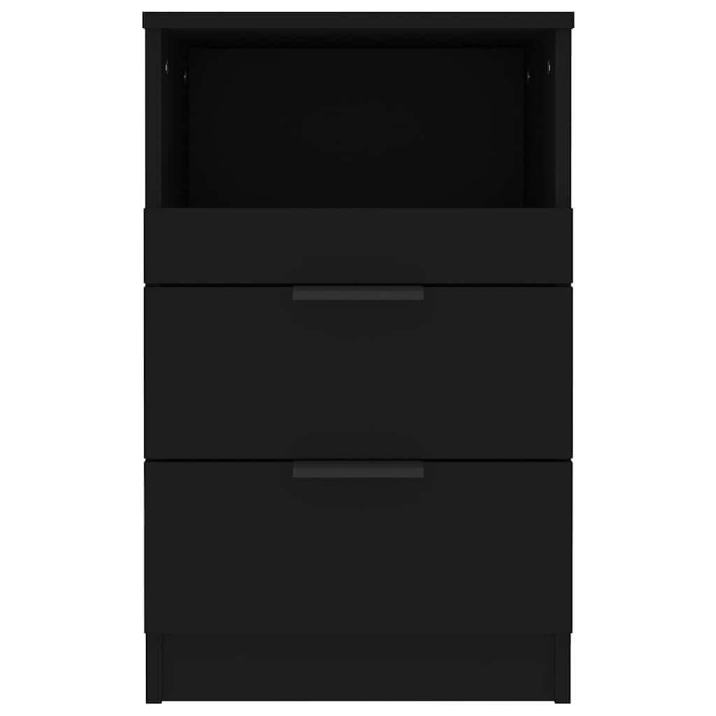 vidaXL خزانات جانب السرير 2 ق أسود خشب صناعي