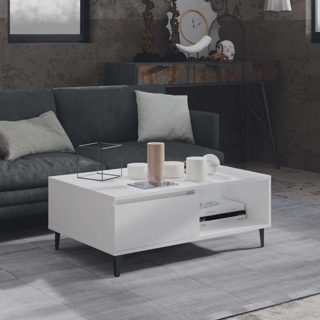 vidaXL طاولة قهوة أبيض 90×60×35 سم خشب صناعي