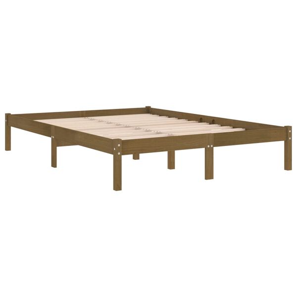 vidaXL إطار سرير خشب صنوبر صلب بني عسلي 120×200 سم