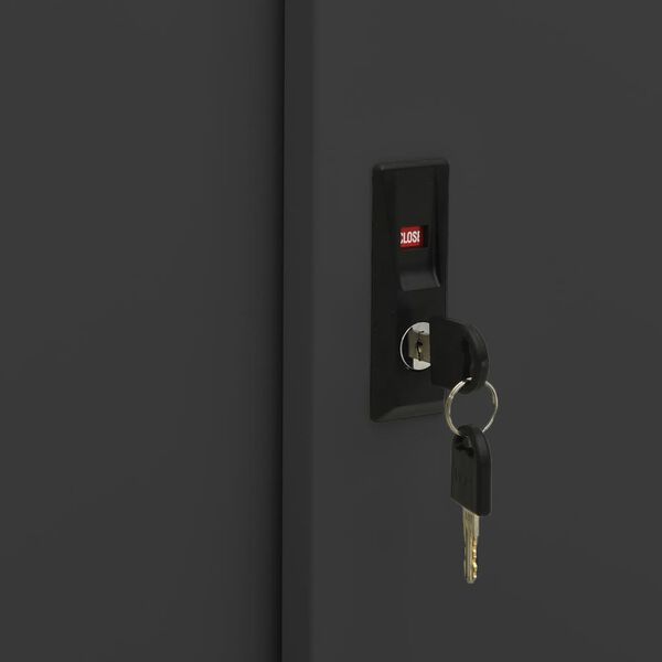 vidaXL خزانة مكتب مع باب منزلق أنثراسيت 90×40×90 سم فولاذ