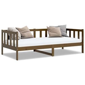 vidaXL سرير نهاري خشب صنوبر صلب بني عسلي 90&times;200 سم