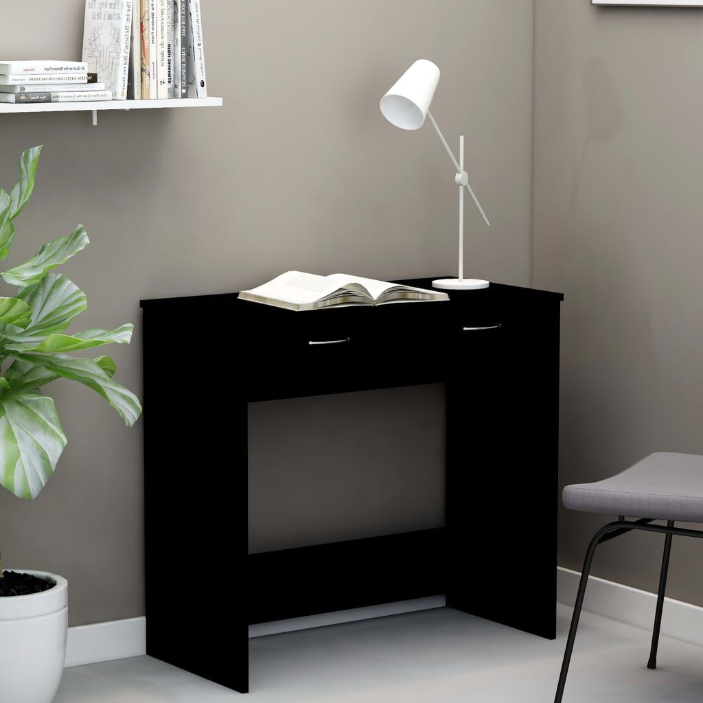vidaXL مكتب أسود 80×40×75 سم خشب حبيبي