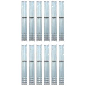 vidaXL مثبتات أرضية على شكل حرف L عدد 12 ق فولاذ مجلفن 5×5×50 سم