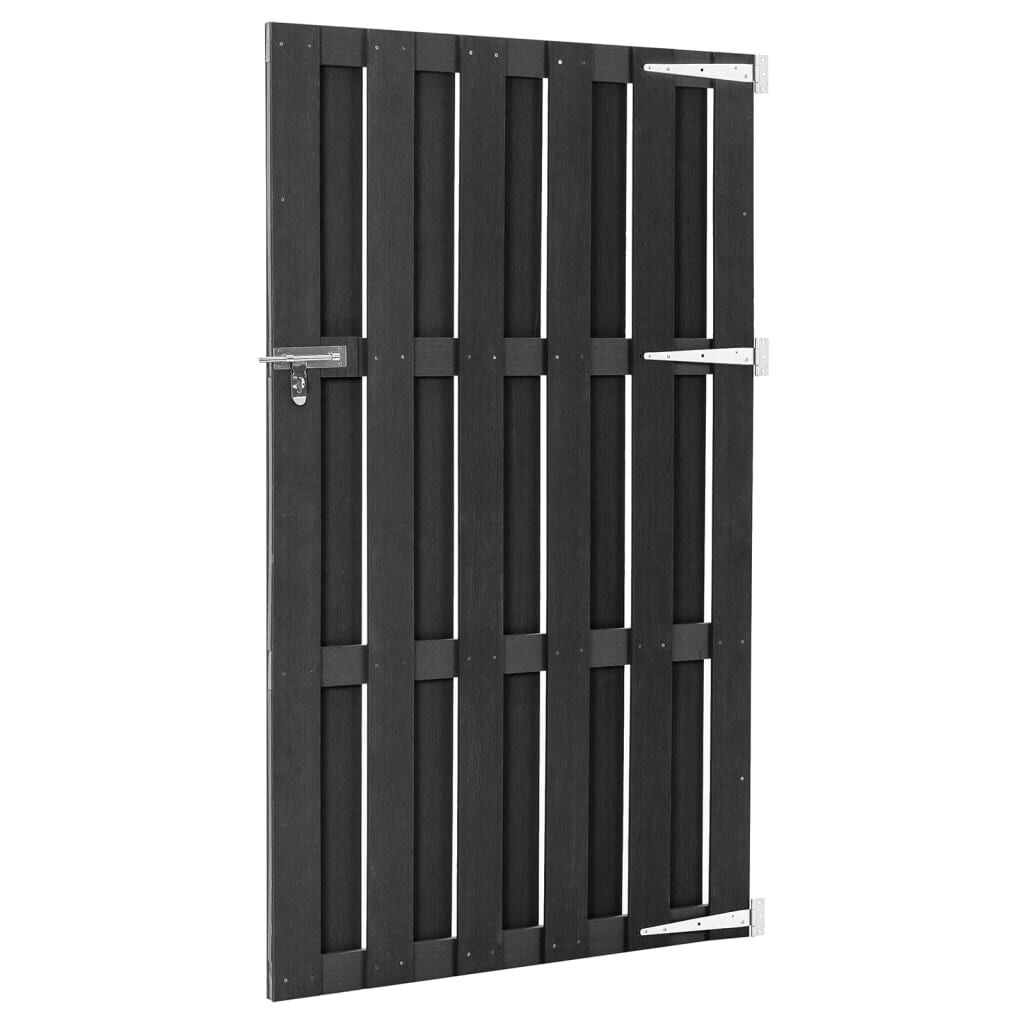 vidaXL بوابة حديقة خشب بلاستيكي 100×180 سم رمادي