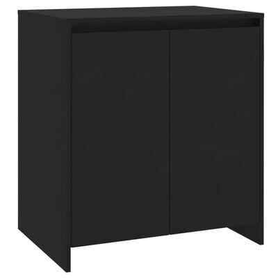 vidaXL خزانة جانبية 3 قطع لون أسود خشب صناعي