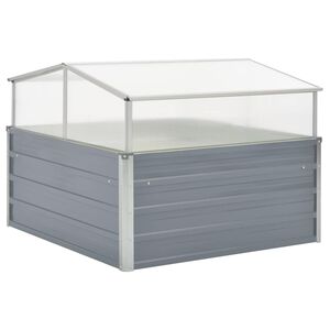 vidaXL دفيئة 100&times;100&times;85 سم فولاذ مجلفن رمادي