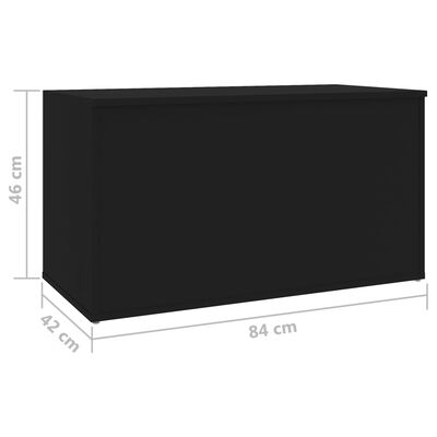 vidaXL صندوق تخزين أسود 84×42×46 سم خشب صناعي