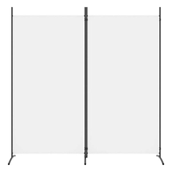 vidaXL مقسم غرفة 2-ألواح أبيض 175&times;180 سم قماش