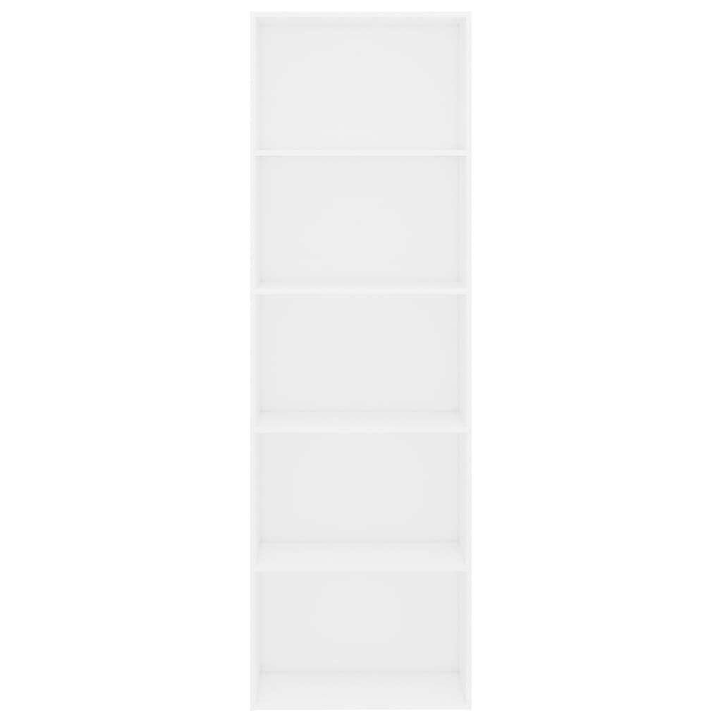vidaXL خزانة كتب 5-طبقات لون أبيض 60×30×189 سم خشب صناعي