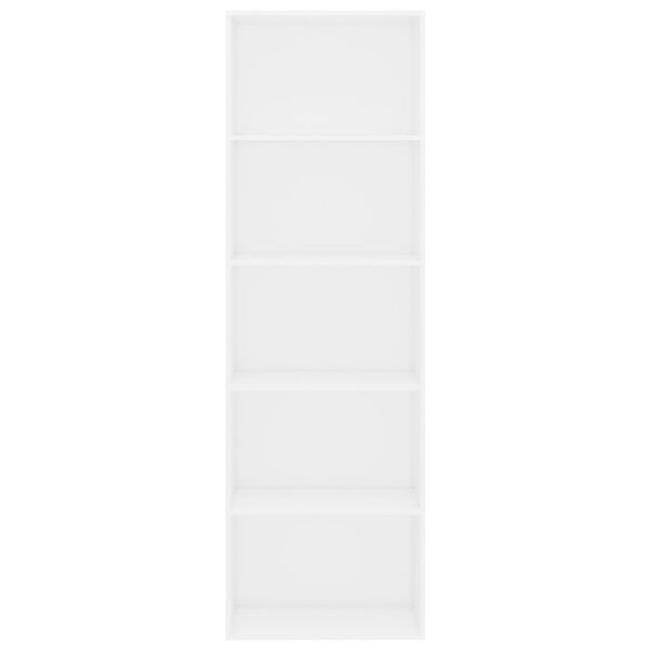 vidaXL خزانة كتب 5-طبقات لون أبيض 60×30×189 سم خشب صناعي