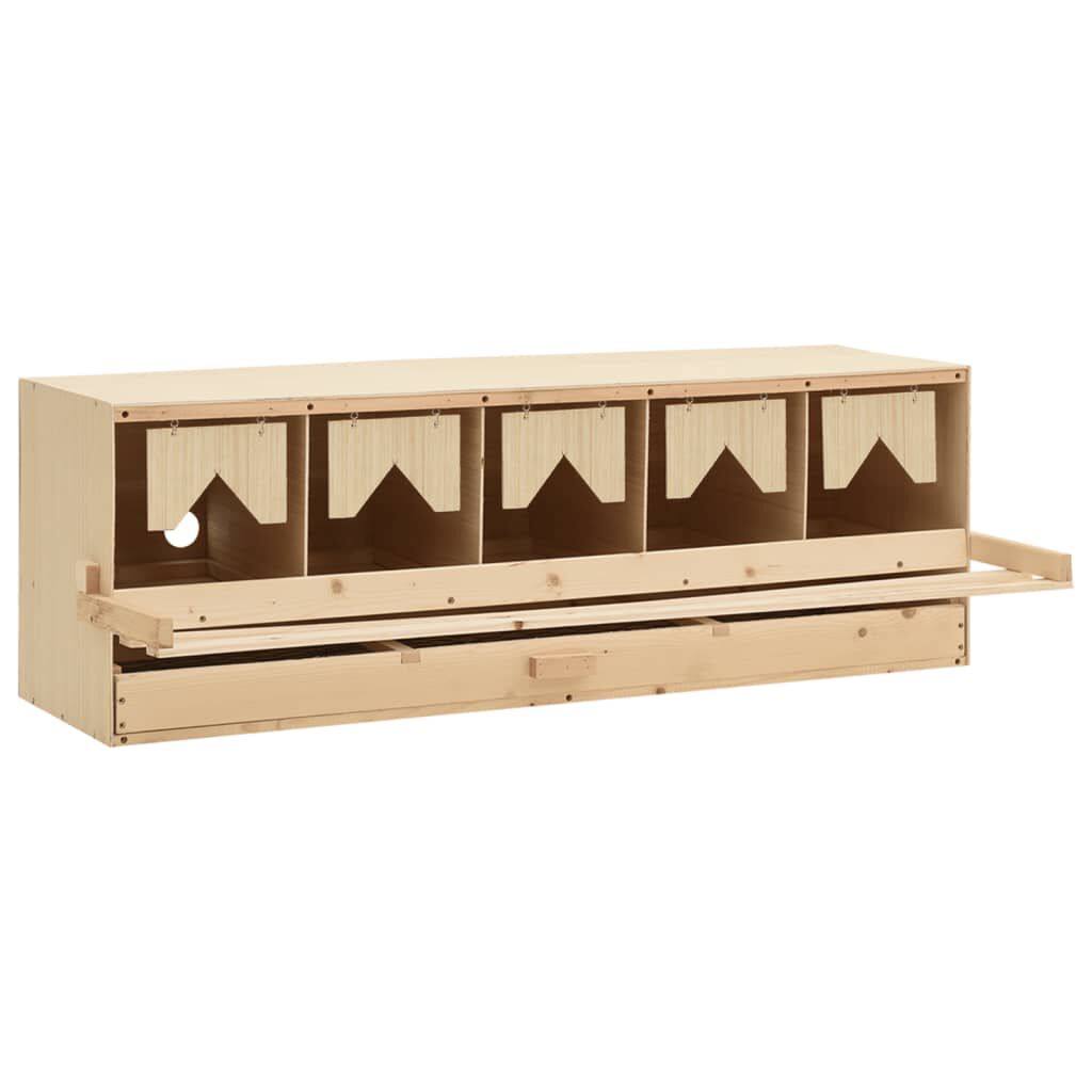 vidaXL عش دجاج 5 حجرات 117×33×38 سم خشب صنوبر صلب