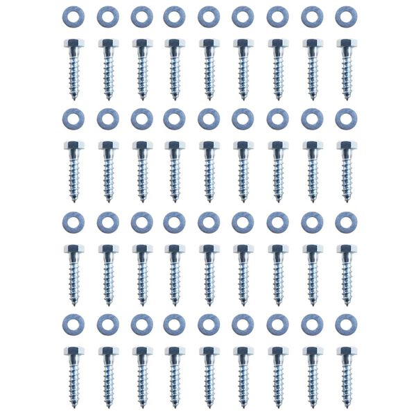 vidaXL مثبتات أرضية على شكل حرف L عدد 12 ق فولاذ مجلفن 5×5×50 سم