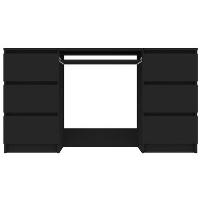 vidaXL مكتب كتابة أسود 140×50×77 سم خشب مضغوط