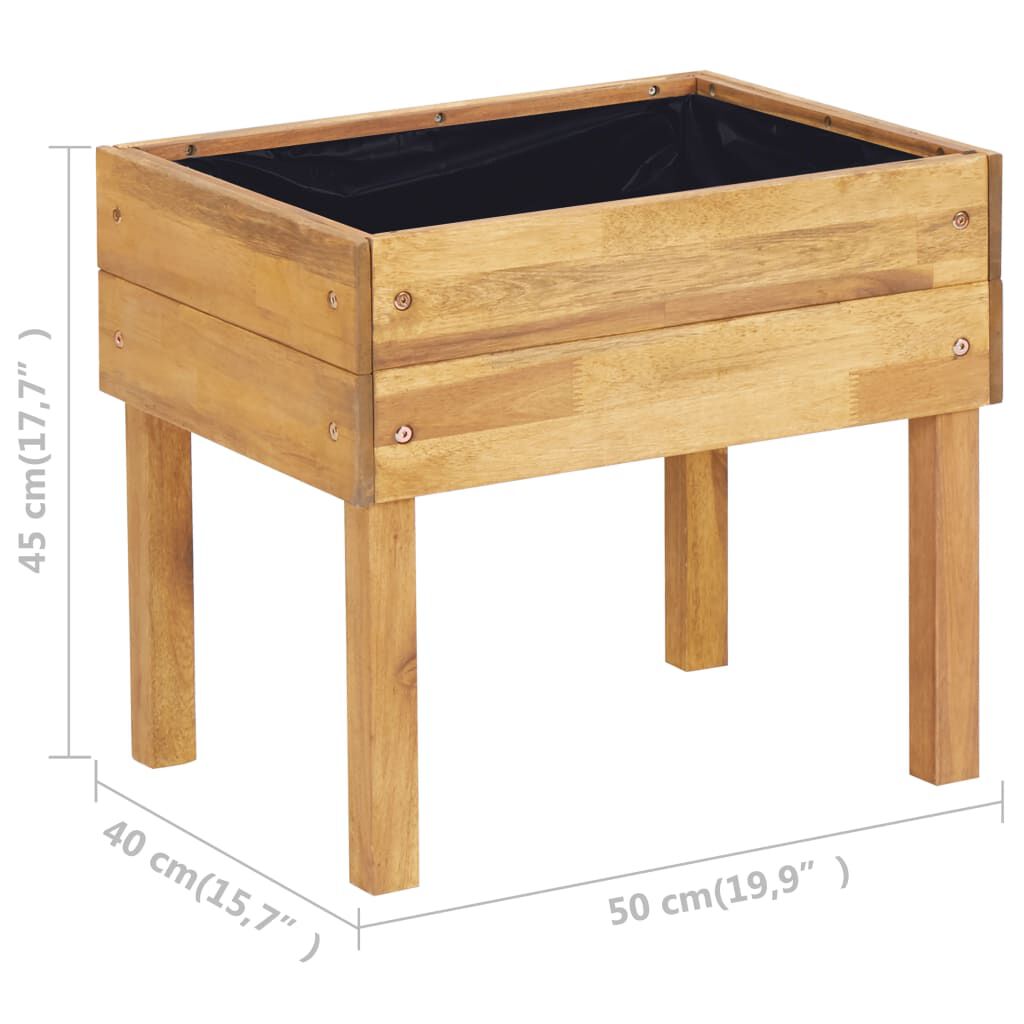vidaXL حوض حديقة مرتفع 50×40×45 سم خشب أكاسيا صلب