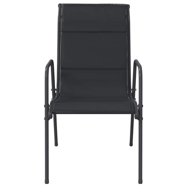 vidaXL كراسي حديقة 4 قطع فولاذ وتكستيلين أسود