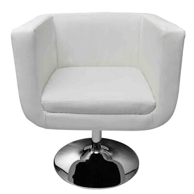 vidaXL كرسي بار أبيض جلد صناعي